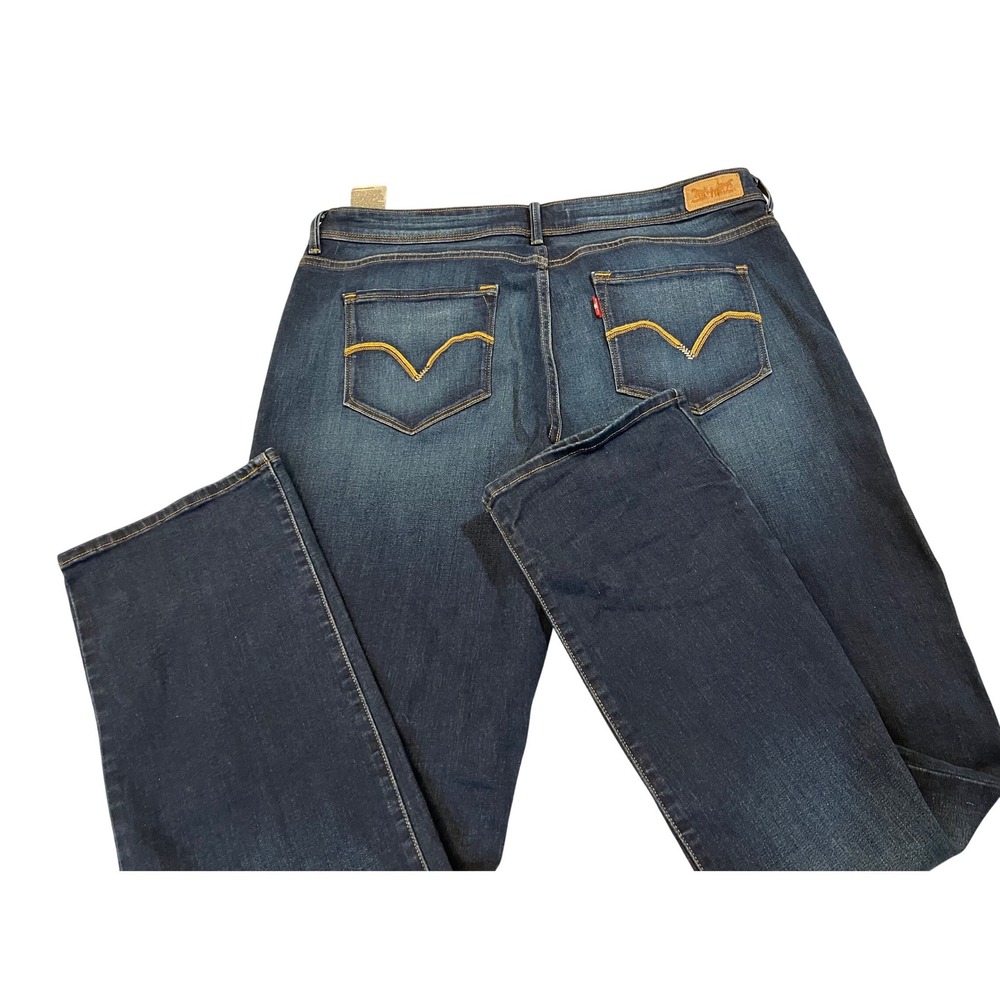 Levi's 512 Perfectly Shaping Straight Leg Women Jeans Dark Wash Size 18W 34x32